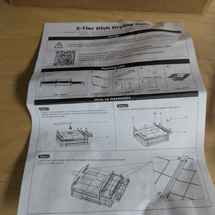 Large 2 Tier Dish Drying Rack, Extendable Dish Rack, Stainless Steel Anti-Rust D