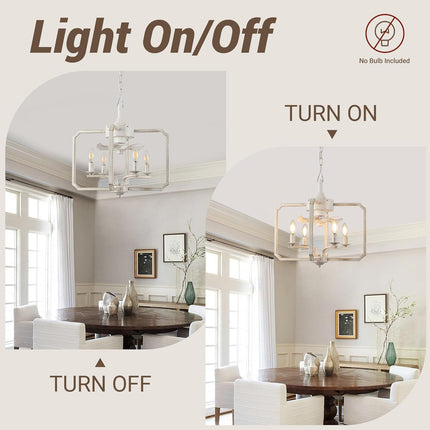 LVYEAYOU Chandelier Ceiling Fan, 20" Farmhouse Fandelier Ceiling Fans with Light