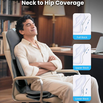 COMFIER Shiatsu Neck & Back Massager with Heat, Full Back Coverage Massage Chair