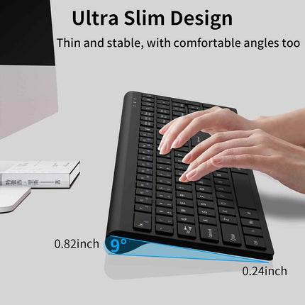 Wireless Keyboard, 2.4G USB Slim Silent Cordless Keyboard for Windows Chrome Lap
