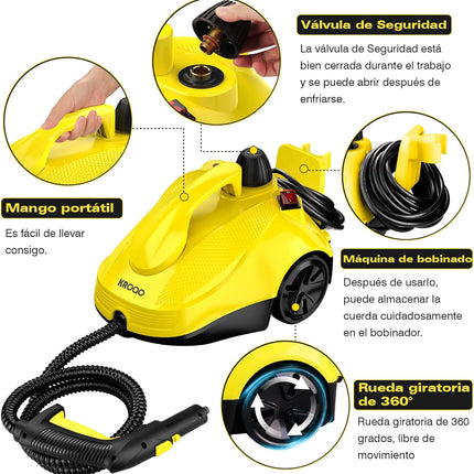 KROQO Multi-Purpose Steam Cleaner Handheld Steam Cleaner for Everything with 23