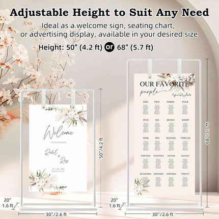 Wedding Sign Holder, Adjustable Welcome to Our Wedding Sign Stand W/Design Bundl