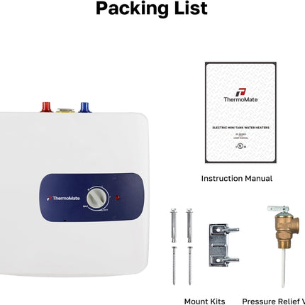 ThermoMate Mini Tank Electric Water Heater ES700 Hard Wired 6.5 Gallons Point of