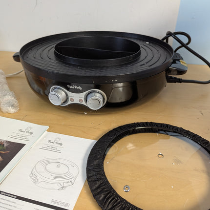 Food Party Hot Pot Electric Korean BBQ Grill Smokeless Indoor 2 in 1 Combo Hotpo