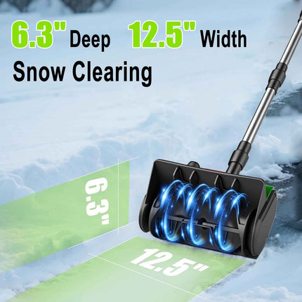 Electric Snow Shovel, 21V Electric Snow Blower with Battery and Charger, 19FT Th