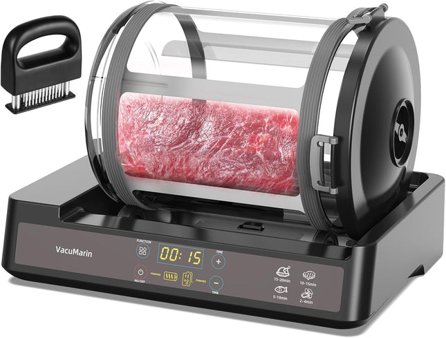 15 Minute Vacuum Tumbler Marinator for Meat Vegetable with Leak Proof Clip https
