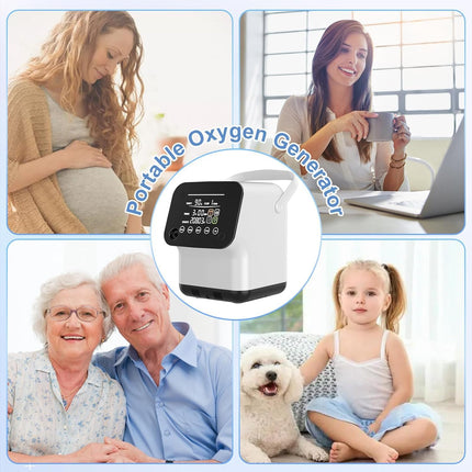Oxygen Concentrator for Home & Travel Use - Touch Screen Control, Adjustable Flo