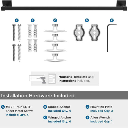 Amerock BH36074MB | Matte Black Towel Bar | 24 in (610 mm) Towel Rack | Appoint