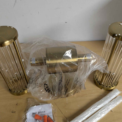 ECOBRT Glass Wall Light Fixture Indoor Antique Brass Bathroom Vanity Lights Besi