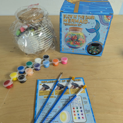 Glow in The Dark Terrarium Crafts Kit for Kids… (Mermaid Terrarium)