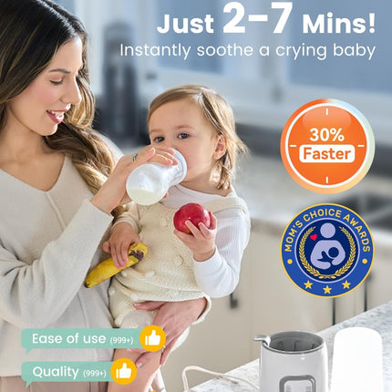 Bottle Warmer, GROWNSY 8-in-1 Fast Baby bottle Warmer with Timer LCD Display Acc