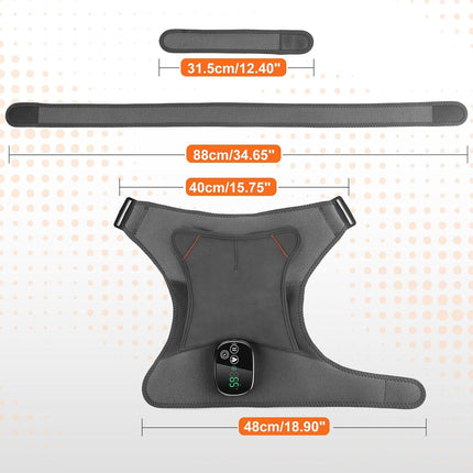Cordless Shoulder Heating Pad, Heated Shoulder Brace with 4 Vibration Motors, En