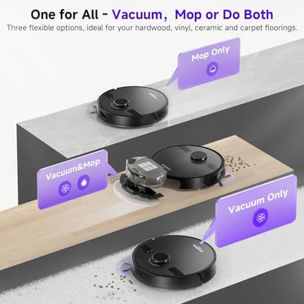 MONSGA Robot Vacuums and Mop 5000Pa, Self-Emptying, 3.5L 60-Day Capacity, Lidar