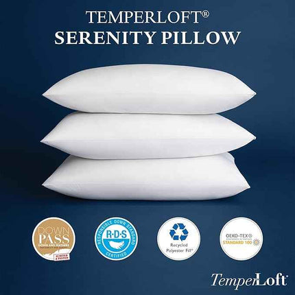 Manchester Mills TemperLoft Serenity Pillows Standard (Set of 2), Down/Down Alte