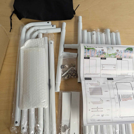 Wedding Sign Holder, Adjustable Welcome to Our Wedding Sign Stand W/Design Bundl