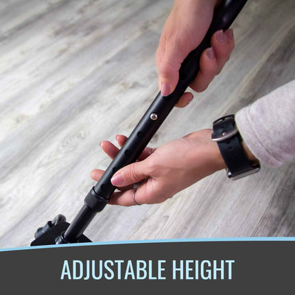 HealthSmart Quad Cane, Sit To Stand Walker, Adjustable Quad Cane, Black
