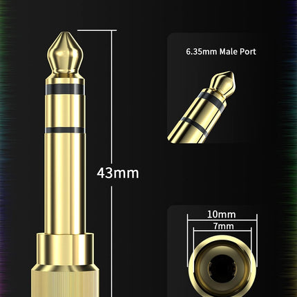 bestune 6.35mm (1/4 Inch) Male to 3.5mm (1/8 Inch) Female Audio Adapter Gold Pla