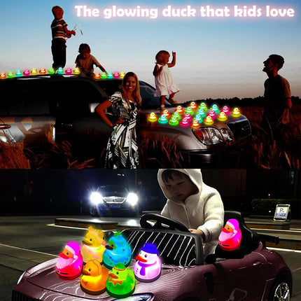 6PCS Light Up Duck Plug, 16 Luminous Modes Rubber Duck Mount, Led Light Rubber D