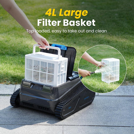 OUCAXIA Y50S Cordless Robotic Pool Cleaner, 110W Wall-Climbing Pool Vacuum with 4 Modes & 4L Filter Basket