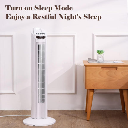 (No remote) 30'' Tower Fan, Portable Oscillating Quiet Cooling Fan, 3 Speeds, Bu