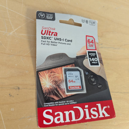 SanDisk 64GB Ultra SDXC UHS-I Memory Card - 100MB/s, C10, U1, Full HD, SD Card -
