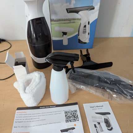 ZRHI Window Vacuum Squeegee Cordless, 2000Pa Electric Window Cleaner Tool with 2