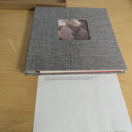 Finksy Large Photo Album Self Adhesive for 3x5 4x6 5x7 8x10 Pictures Linen Scrap