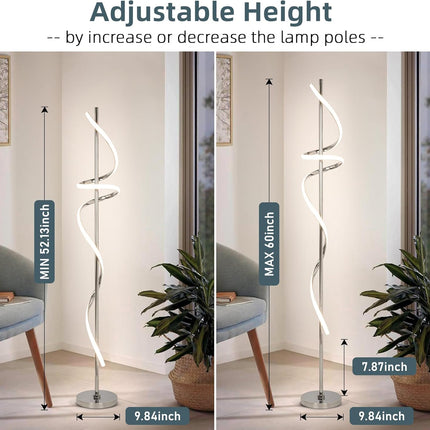 Modern Floor Lamp with Remote Control, Dimmable LED Floor Lamp for Living Room,