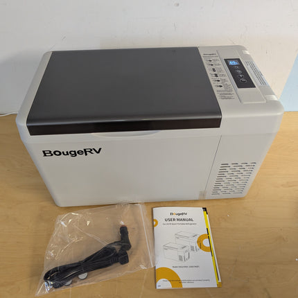 BougeRV CR23 Portable 12V Car Freezer & Fridge, 23 Quart, -8 to 50 F with 15 Min Fast Cooling, 45 dB, Grey