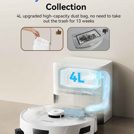 Redroad Robot Vacuum Cleaner 20,000Pa Robot Vacuum Mop,120 Day Self Emptying Vac