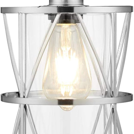 SHENGQINGTOP Modern Mini Pendant Light with Clear Glass, Brushed Nickel Transiti