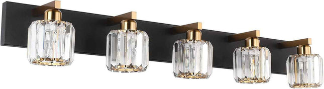 Aipsun Crystal Bathroom Vanity Light Black Bath Lighting Fixtures Modern Vanity