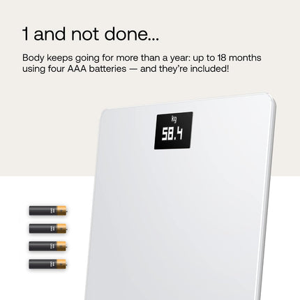 Withings Body Smart Wi-Fi Digital Scale with Weight & BMI Display, HealthMate App Sync, 8 User Profiles