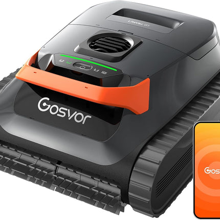 Gosvor LiteVac G1 Pool Vacuum Robot (2026), Wall, Waterline & Platform Cleaning, 200 Min Runtime, App Control, 15.2 lb