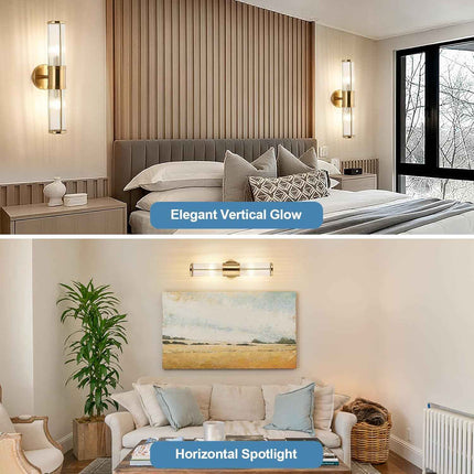 ECOBRT Glass Wall Light Fixture Indoor Antique Brass Bathroom Vanity Lights Besi