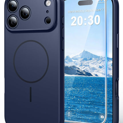 FNTCASE for iPhone 18 Pro / 17 Pro Case Fit for MagSafe Solid Deep Blue | 6.3 in