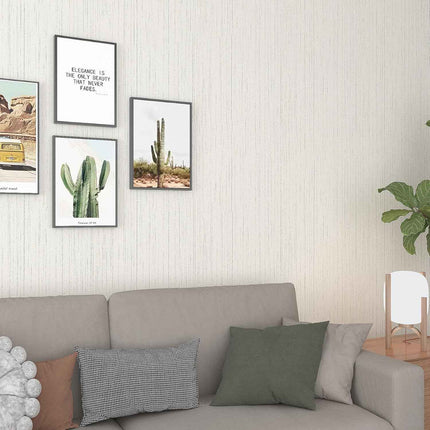 Livelynine Taupe Grasscloth Peel and Stick Wallpaper Textured Neutral Faux Grass