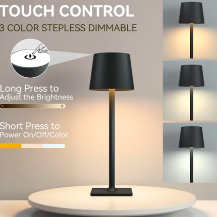 Rechargeable Table Lamps, Cordless Lamp with 6000mAh Battery Operated, Portable