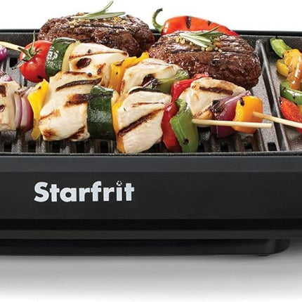 Starfrit The Rock Indoor Smokeless Electric BBQ Grill - Non-Stick 10" x 16" Cook