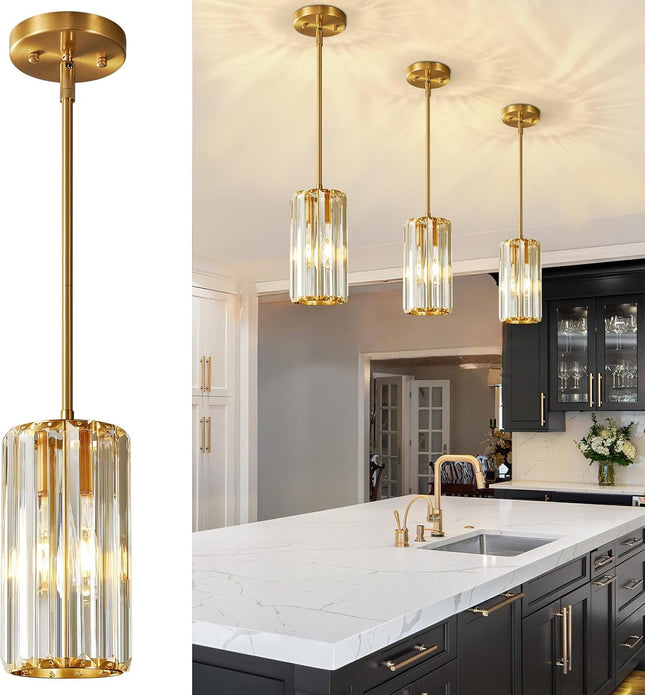 zhllmq Gold Pendant Lighting Modern Pendant Light Mini Crystal Chandeliers Adjus