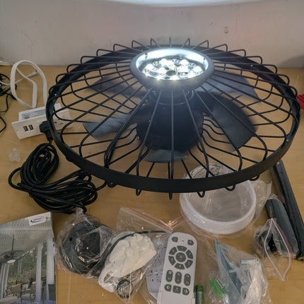 Depuley 20 Inch Outdoor Ceiling Fan with Light for Gazebo, Waterproof, Black