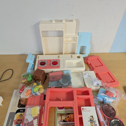 CUTE STONE Pretend Play Kitchen with Water Sink & Steam Stove, 63 Pieces with Light & Sound (No Instructions)