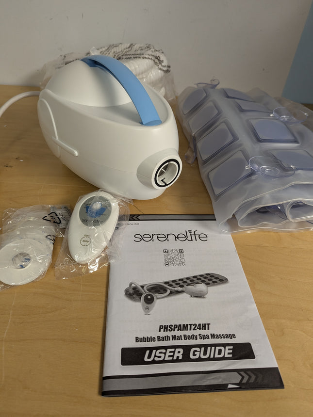 SereneLife Electric Bubble Massage Mat – Full Body Bath Jets for Tub with Heated