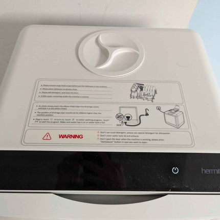 Hermitlux Countertop Dishwasher, 5 Washing Programs Portable Dishwasher With 5-Liter Built-in Water Tank For Glass Door