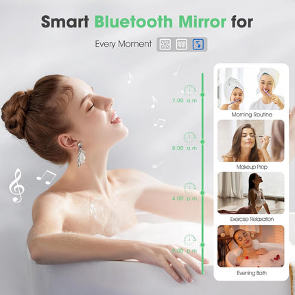 S·BAGNO 47.2''x27.2'' LED Bathroom Mirror with Lights, Bathroom Vanity Wall Mirr