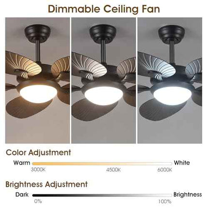 Wiviniya Ceiling Fans with Lights and Remote/APP Control, 44 Inch Tropical Palm