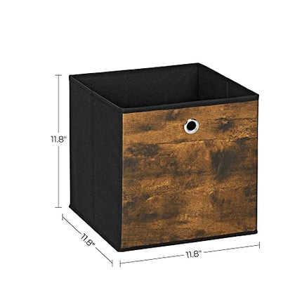 SONGMICS Cube Storage Bins, Set of 6 Storage Baskets with Handles, Foldable, Oxf