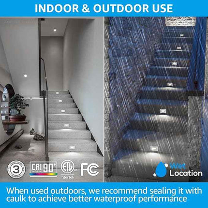 LEONLITE White 5CCT 120V LED Step Lights, 3.5W 150LM 5%-100% Dimmable Horizontal