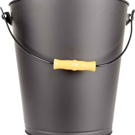 Pleasant Hearth 614 Fireplace Ash Bucket with Lid, Black