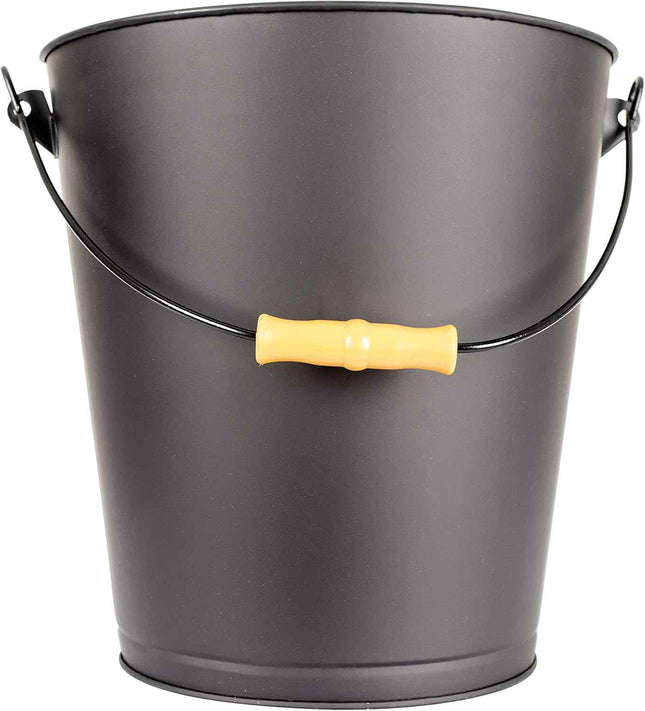 Pleasant Hearth 614 Fireplace Ash Bucket with Lid, Black